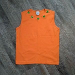 P.g.b. Orange pullover sleeveless top